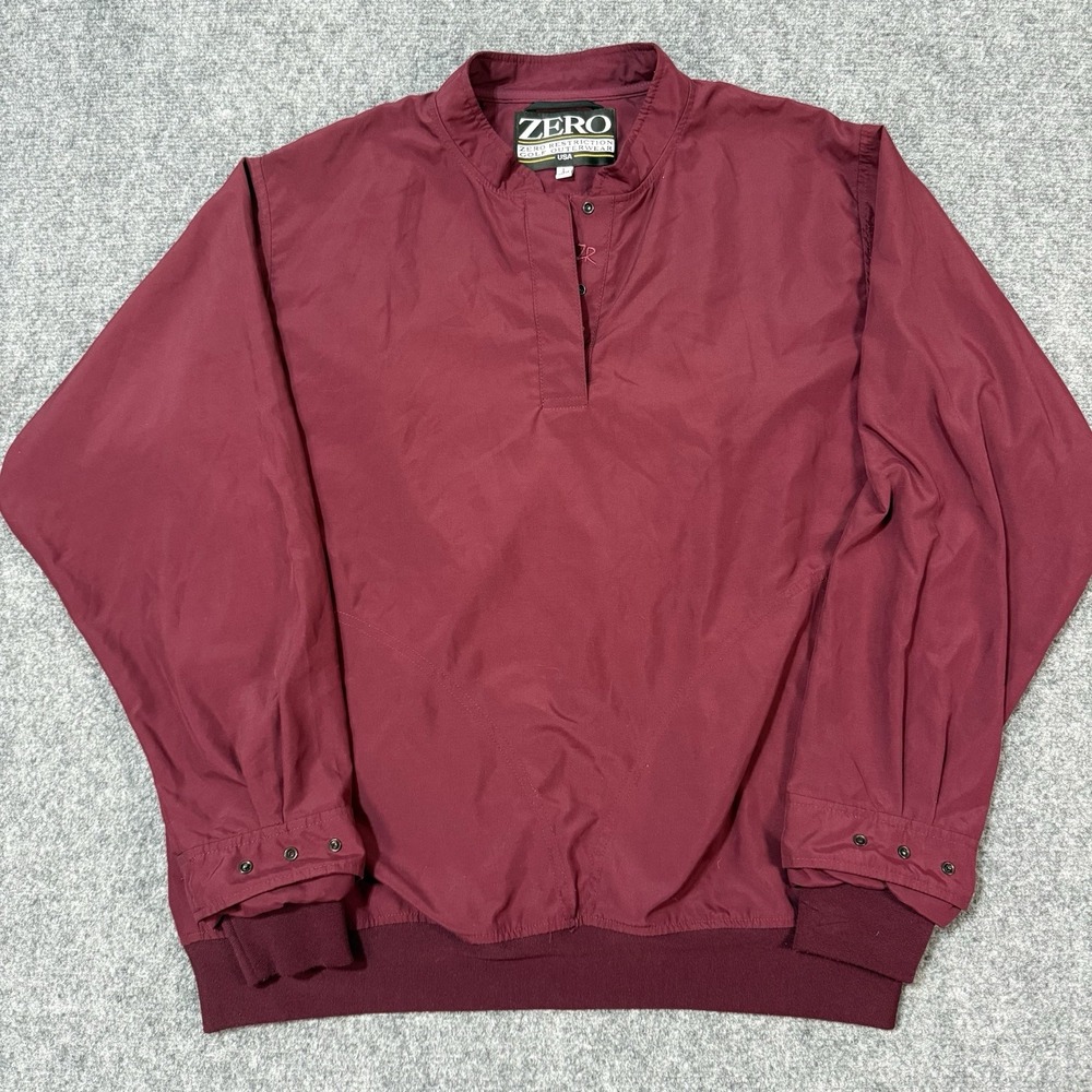 ⛳ Zero Restriction Golf Jacket Womens Large Maroon Red Pullover Windshirt USA